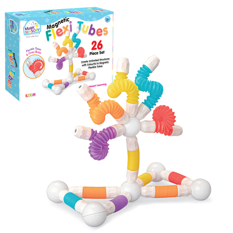 将图像加载到画廊查看器中，Magnetic Flexi Tubes 26 Piece Set
