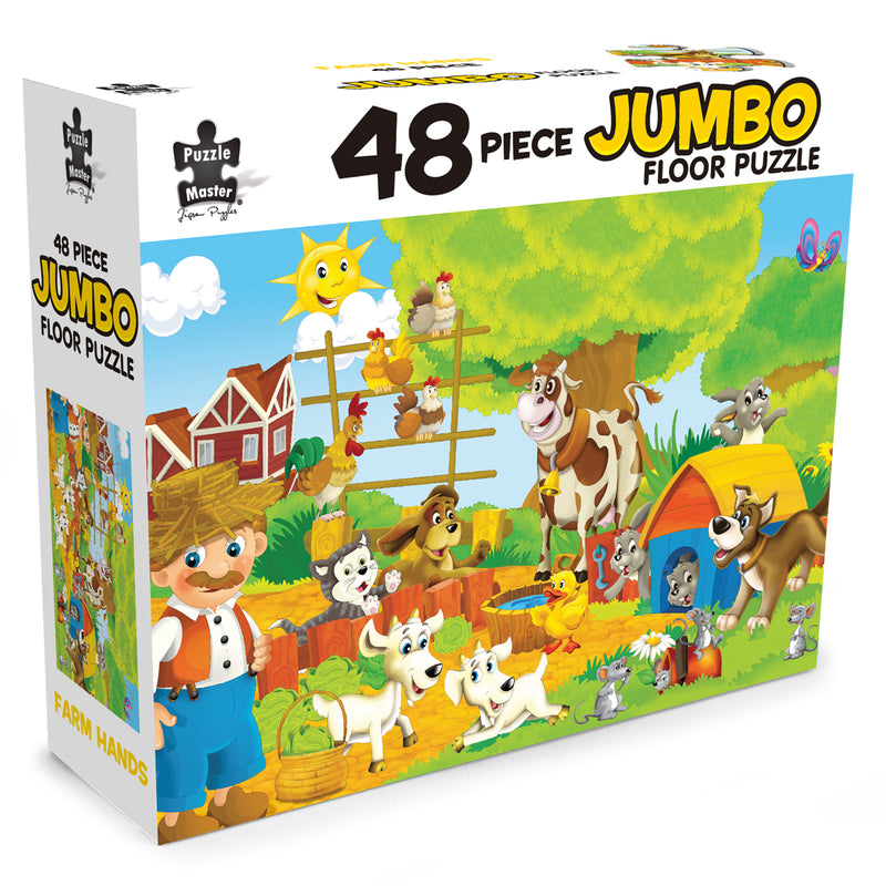 将图像加载到画廊查看器中，48 Piece Jumbo Puzzle Farm Hands
