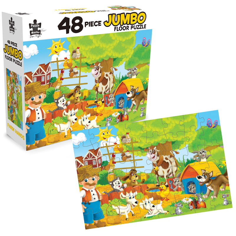 将图像加载到画廊查看器中，48 Piece Jumbo Puzzle Farm Hands

