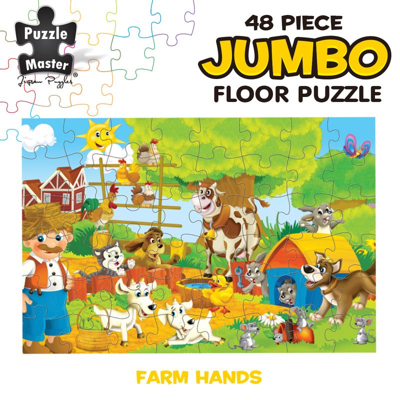 将图像加载到画廊查看器中，48 Piece Jumbo Puzzle Farm Hands
