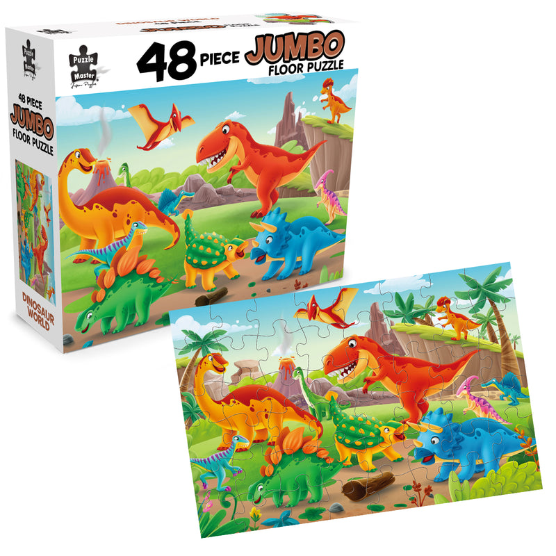将图像加载到画廊查看器中，48 Piece Jumbo Puzzle Dinosaur World
