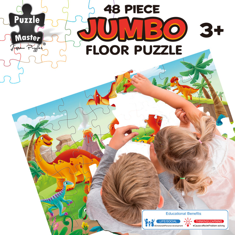 将图像加载到画廊查看器中，48 Piece Jumbo Puzzle Dinosaur World
