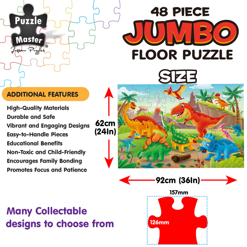 将图像加载到画廊查看器中，48 Piece Jumbo Puzzle Dinosaur World
