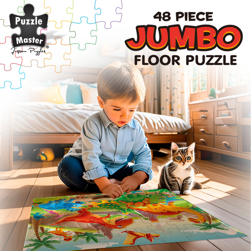 将图像加载到画廊查看器中，48 Piece Jumbo Puzzle Dinosaur World
