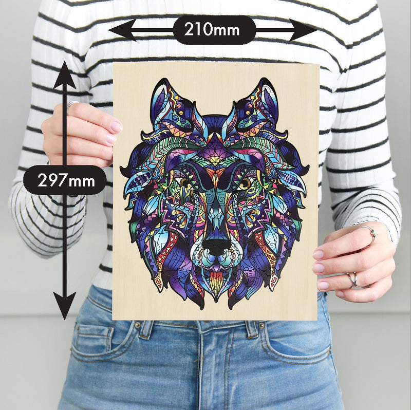 Load image into Gallery viewer, 132 Piece Wooden Jigsaw Puzzle, Wolf
