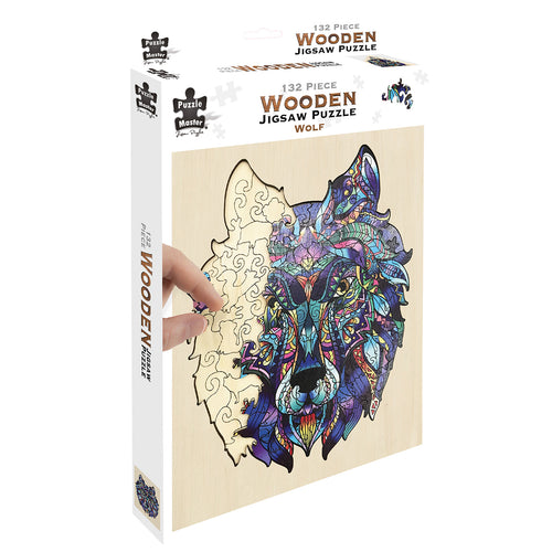 132 Piece Wooden Jigsaw Puzzle, Wolf