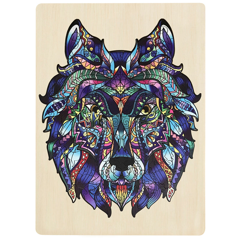 Load image into Gallery viewer, 132 Piece Wooden Jigsaw Puzzle, Wolf
