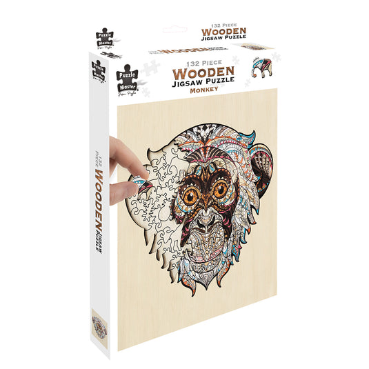 132 Piece Wooden Jigsaw Puzzle, Monkey