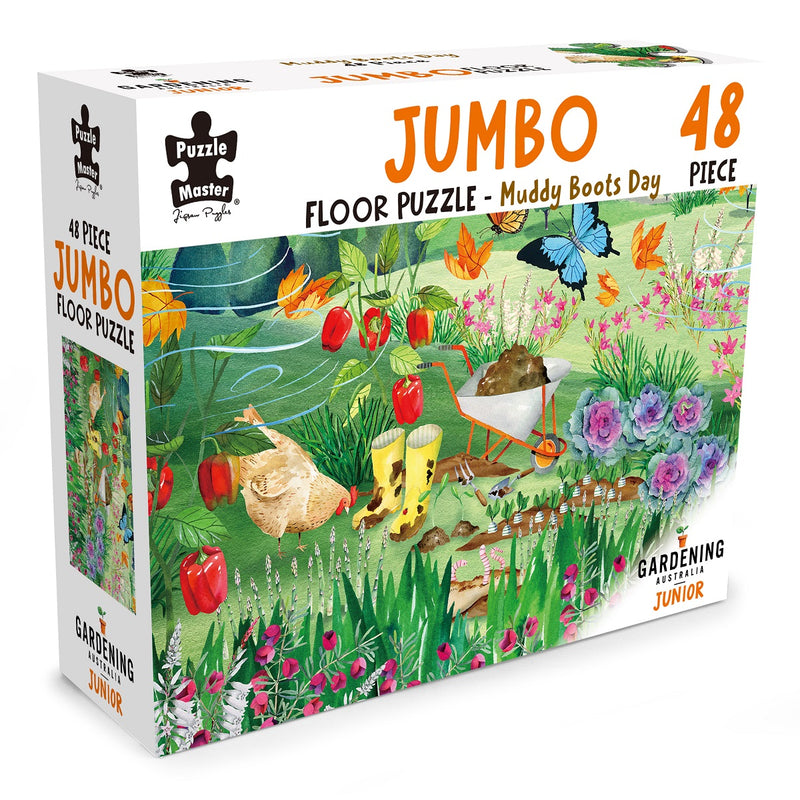 将图像加载到画廊查看器中，GA Jnr 48 Piece Jumbo Puzzle - Muddy Boots Day
