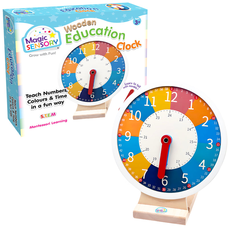 将图像加载到画廊查看器中，Wooden Early Education Learning Clock
