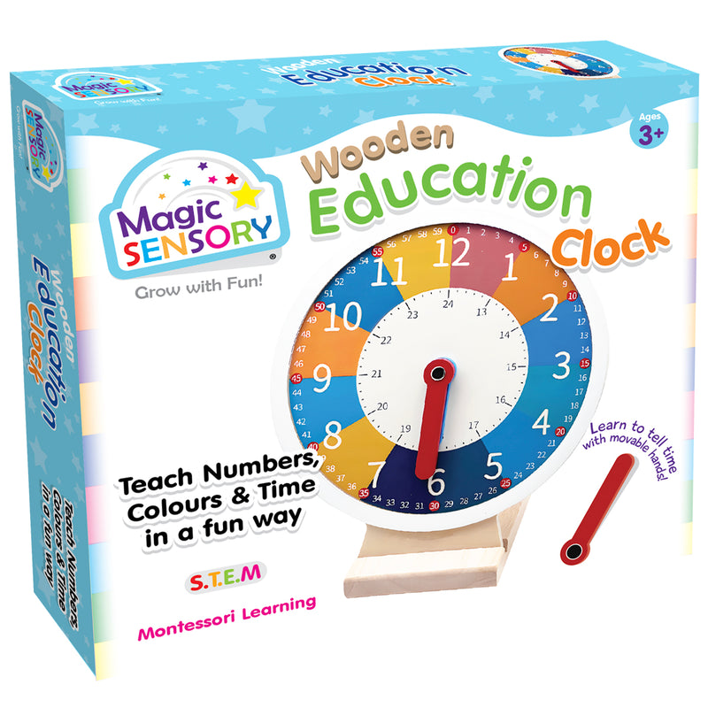 将图像加载到画廊查看器中，Wooden Early Education Learning Clock
