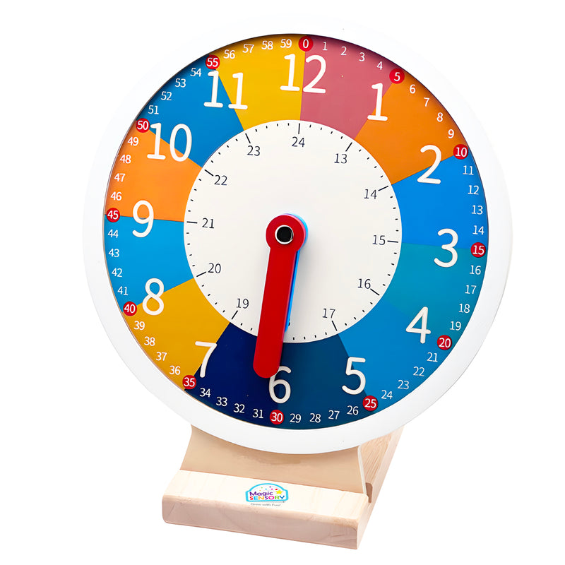 将图像加载到画廊查看器中，Wooden Early Education Learning Clock
