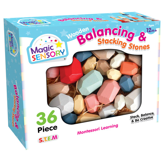 36 Piece Wooden Balancing & Stacking Stones