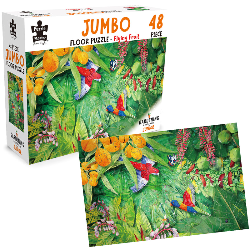 Load image into Gallery viewer, GA Jnr 48 Piece Jumbo Puzzle - Flying Fruit
