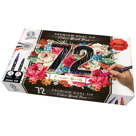 72 Piece Fineliner Brush Markers