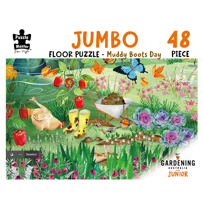 将图像加载到画廊查看器中，GA Jnr 48 Piece Jumbo Puzzle - Muddy Boots Day
