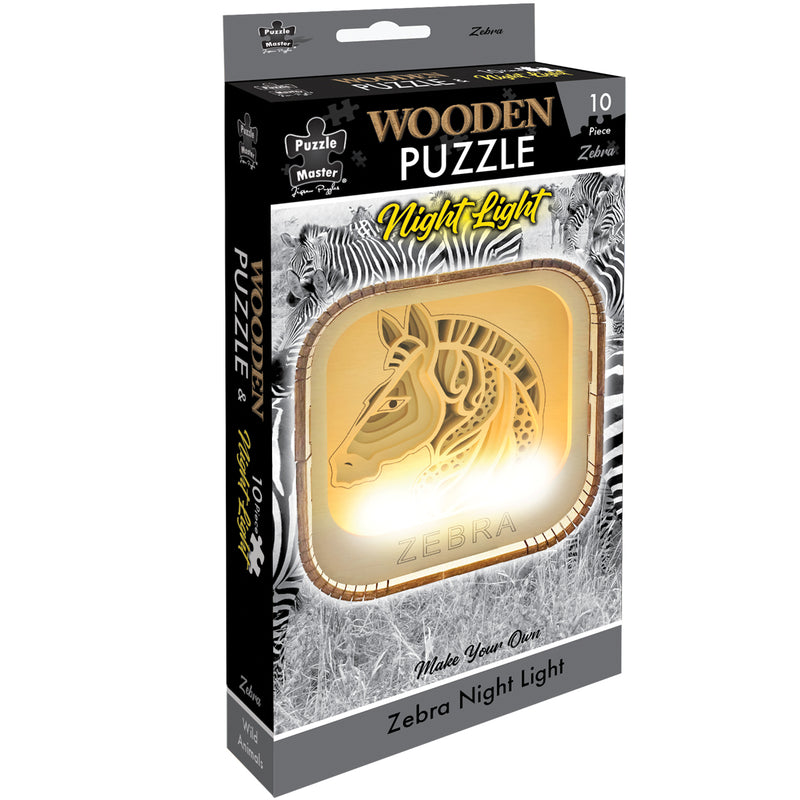 Load image into Gallery viewer, Wooden Night Light Puzzle Zebra
