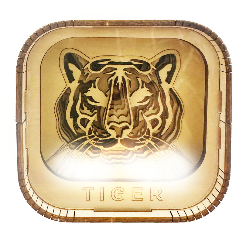 Load image into Gallery viewer, Wooden Night Light Puzzle Tiger
