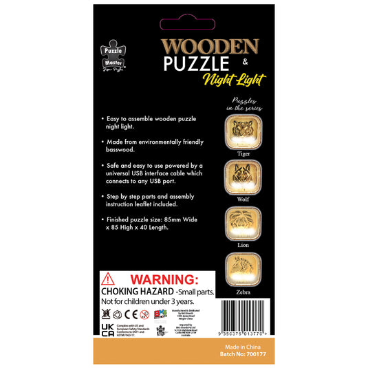 Wooden Night Light Puzzle Tiger