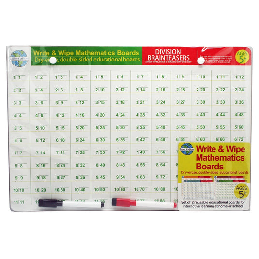 Writed Board Math Write & Wipe Mathematics Boards Set of 2 – BMS Brands