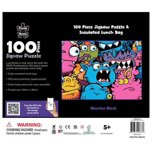 Back of pack showing product description, feature bullets, completed puzzle image and warning details